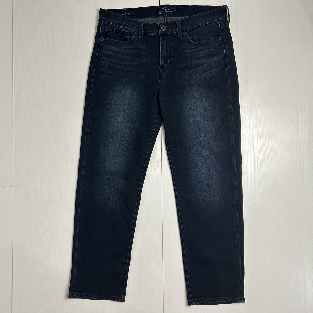 Lucky Brand‎ Brooke Cropped Dark Blue Jeans Women's 12/31 Stretch Denim Ankle